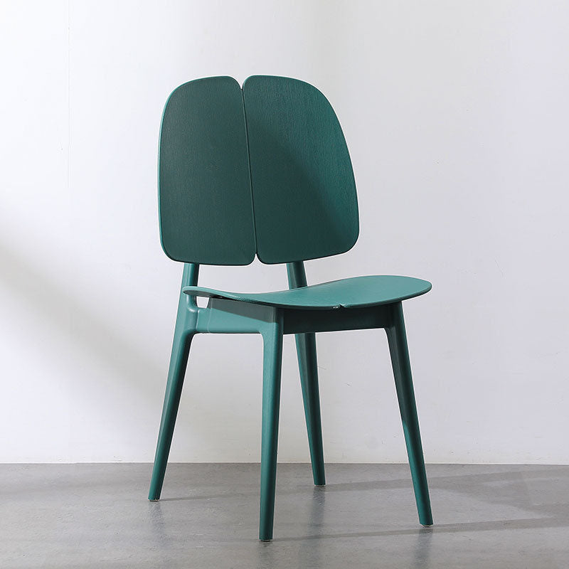 Scandinavian Plastic Steel Dining Chair — Yellow