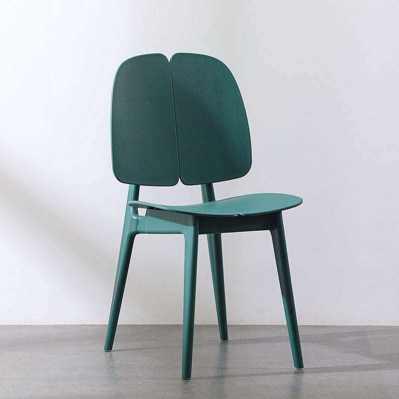 Scandinavian Plastic Steel Dining Chair — Yellow