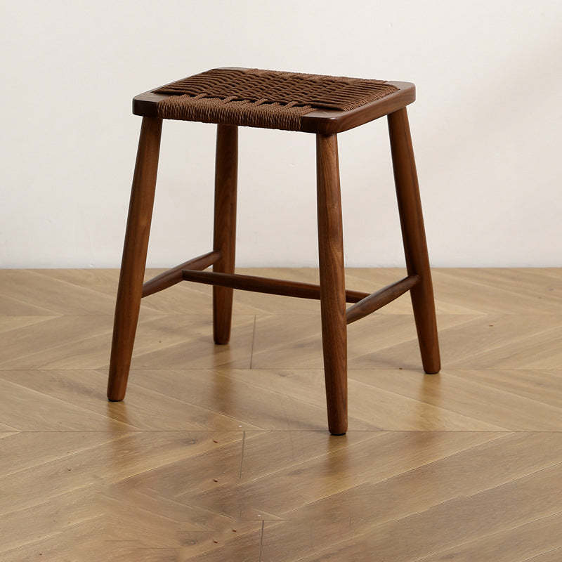 Japanese Rope Woven Wooden Bar Stool