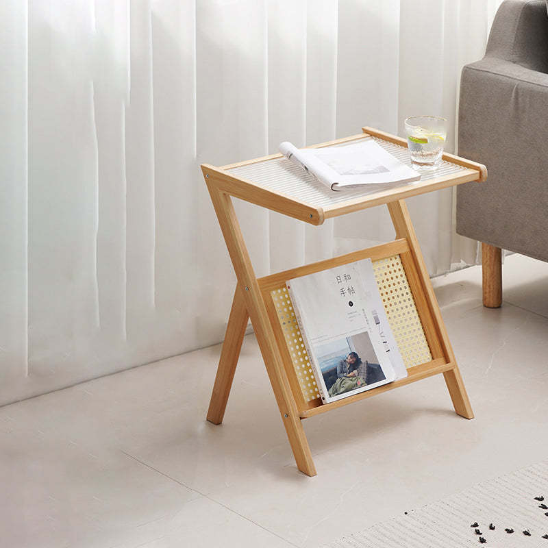 Walnut minimalist end z-shaped end & side tables