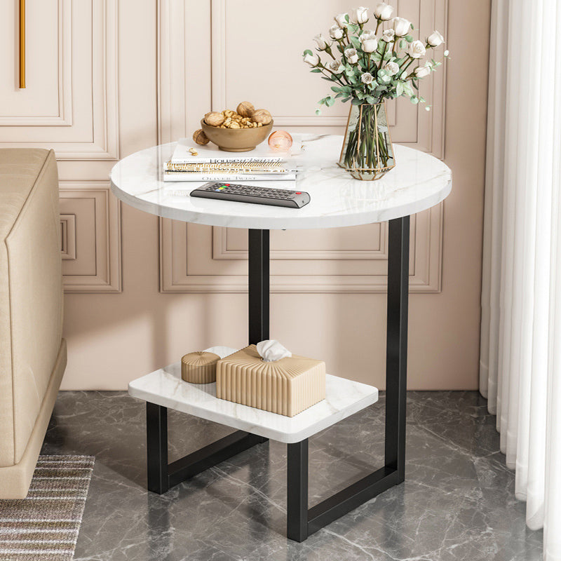Nordic G-Shape Steel 2-Tier End Table