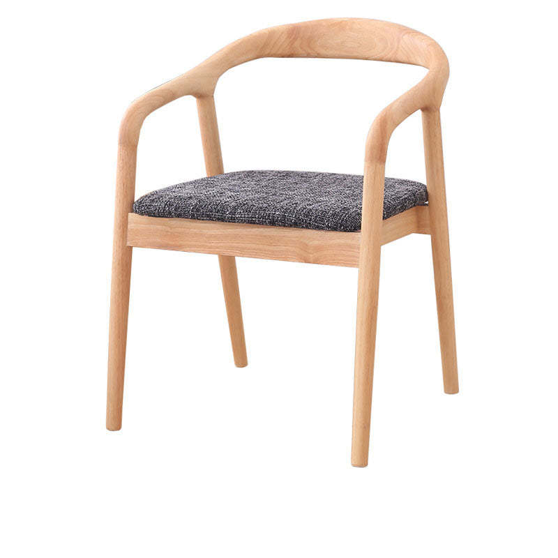 Minimalist Arched Wood Linen Dining Chair