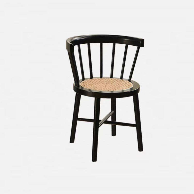 Nordic Rubberwood Rattan Dining Chair