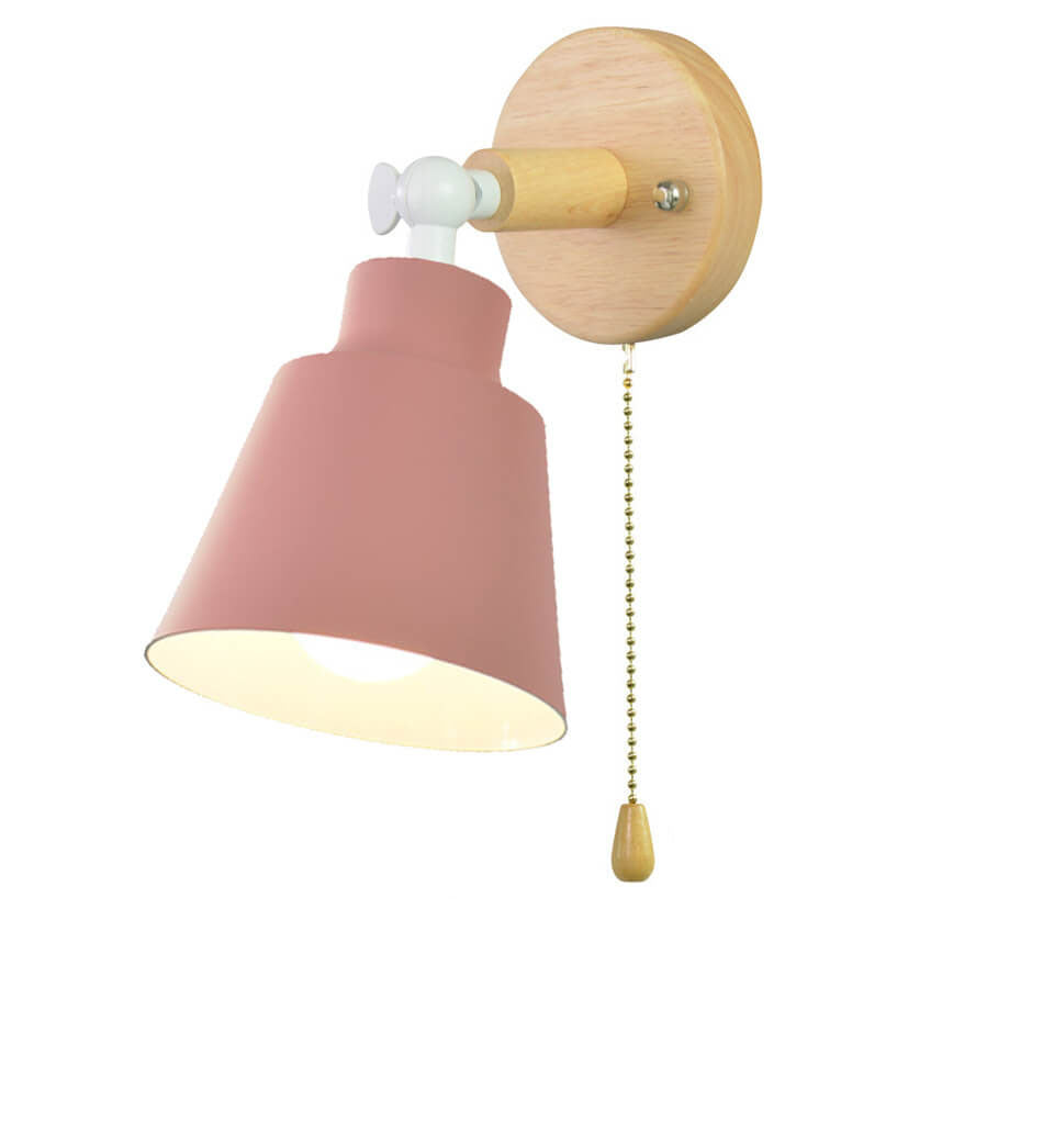 Nordic Macaron Rotatable Wood Wall Sconce
