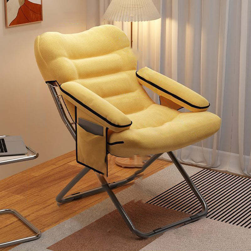 Minimalist Cotton Stainless Steel Accent Chair