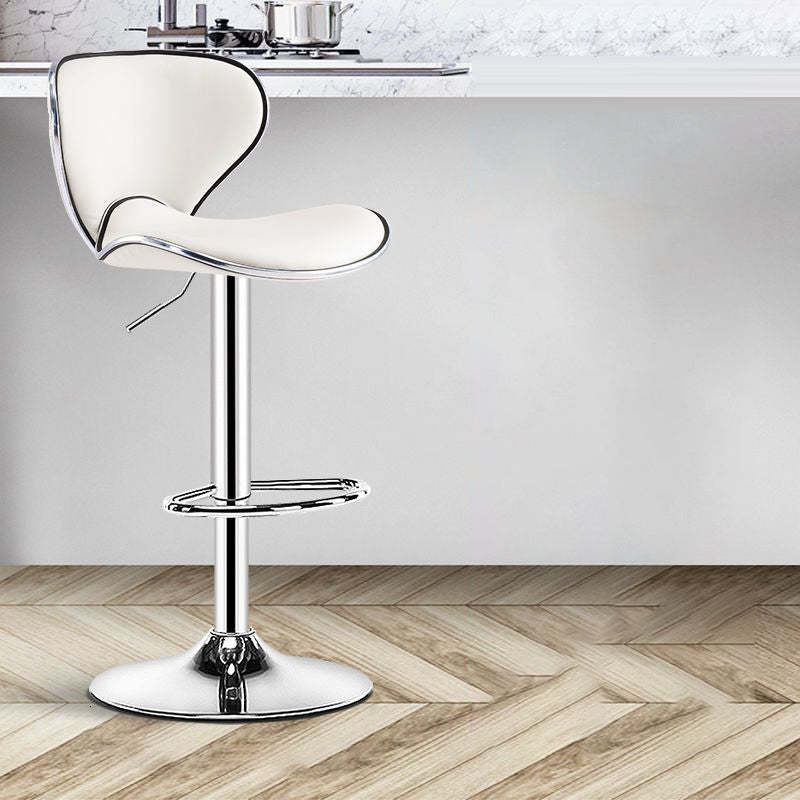 Minimalist Napa Leather Metal Bar Stool