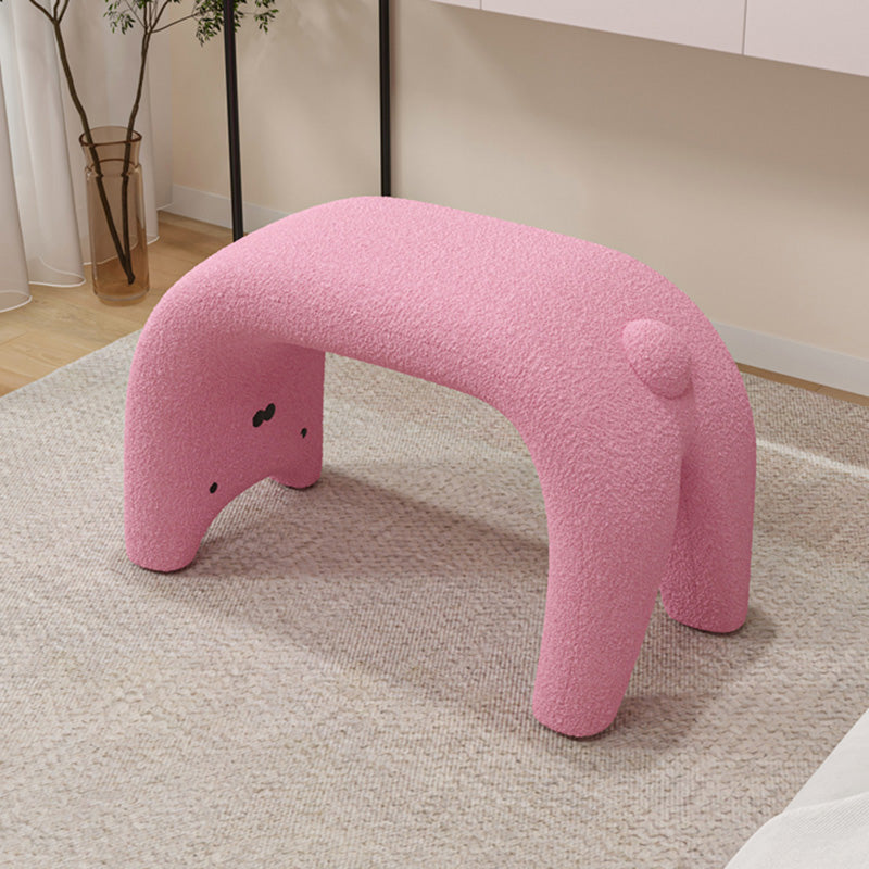 Curved Faux Fur Cat Vanity Stool