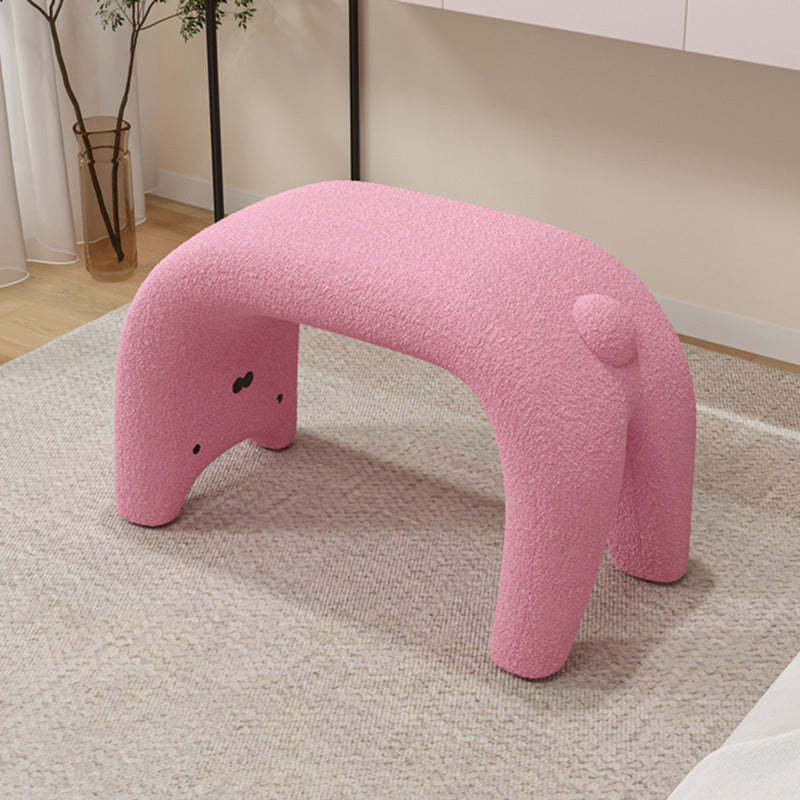 Curved Faux Fur Cat Vanity Stool