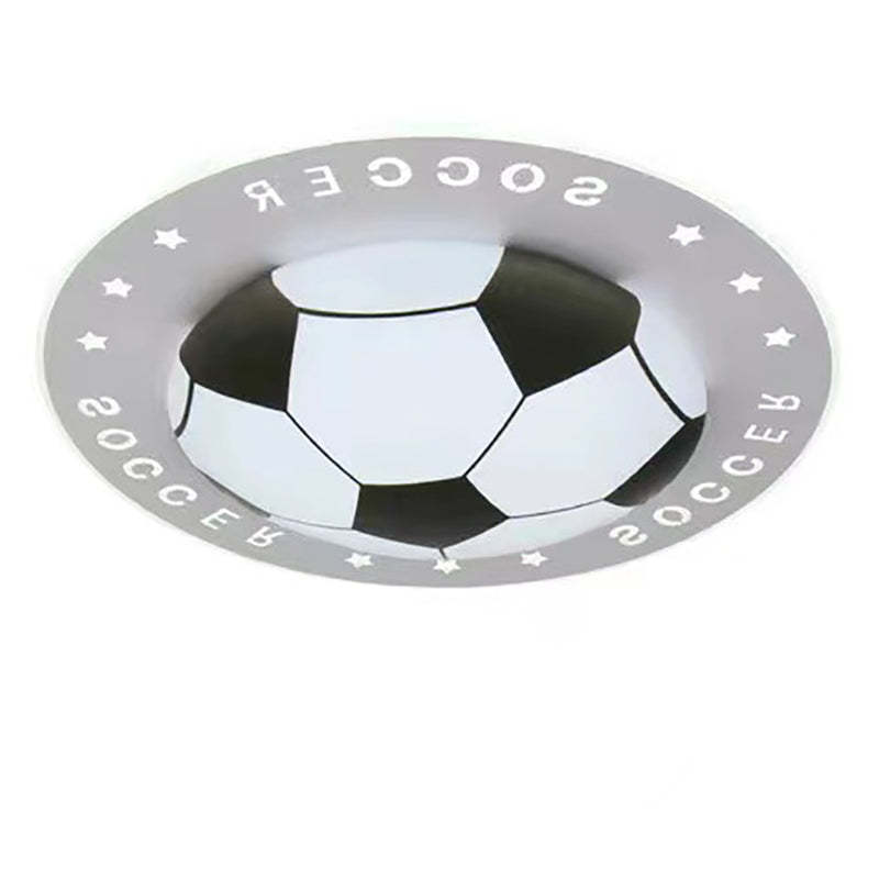 Art Deco Soccer Ball Acrylic Iron LED Flush Light