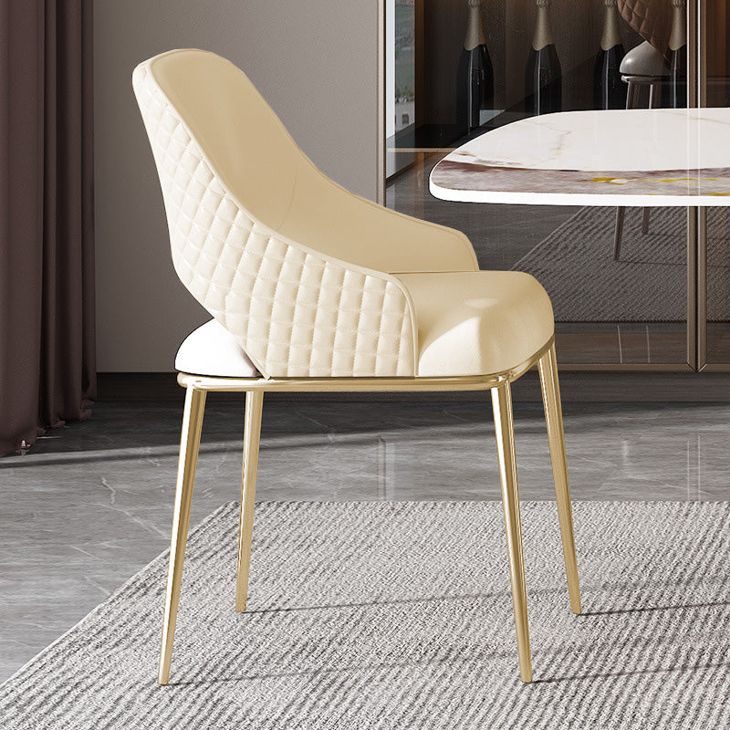 Contemporary Microfiber Leather Steel Dining Chair