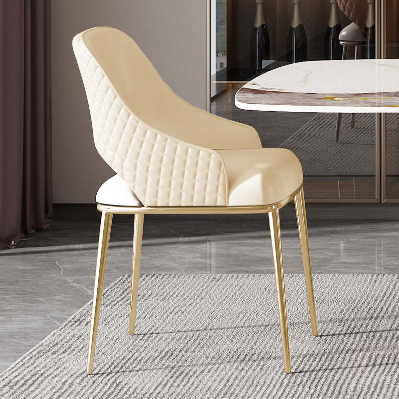 Contemporary Microfiber Leather Steel Dining Chair