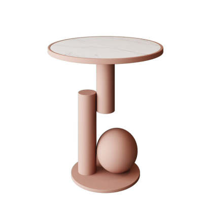 Scandinavian Cylinder Sintered Stone Side Table
