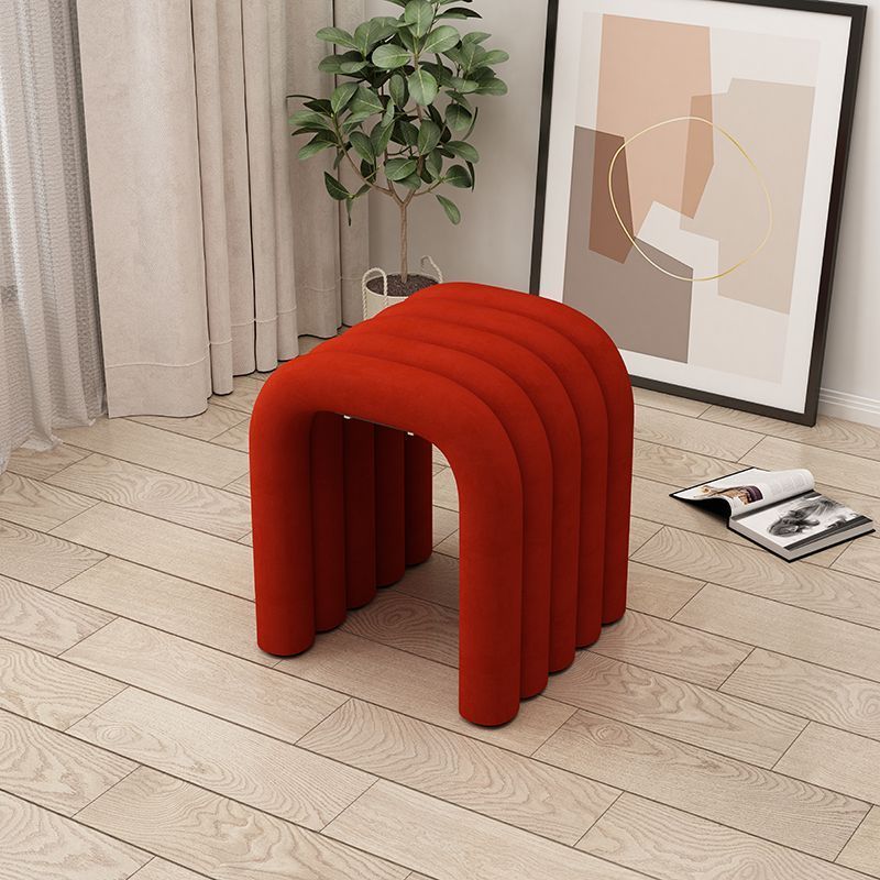 Minimalist U-Shape Lambswool Steel Chair — Orange