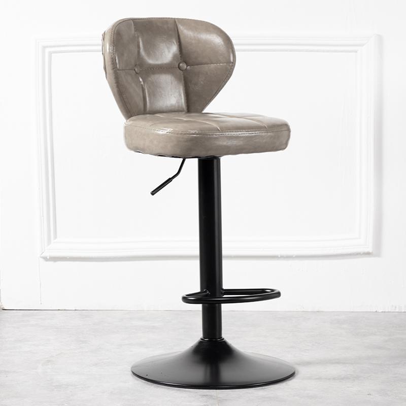 Minimalist Leather Metal Bar Stool