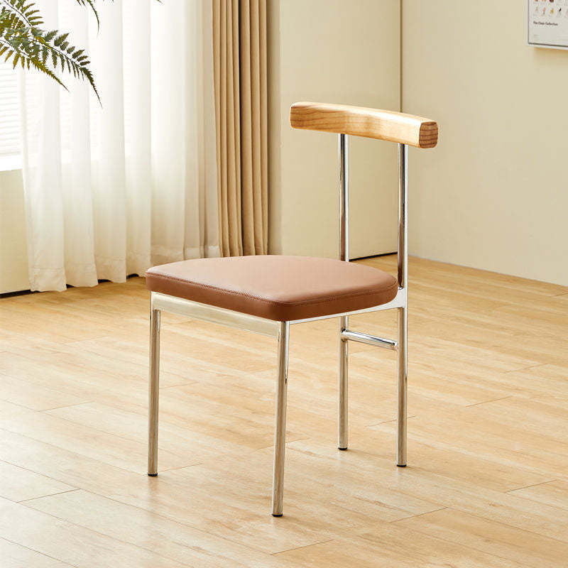 Luxury half-round wood dining chairs & benches in metal leather wood