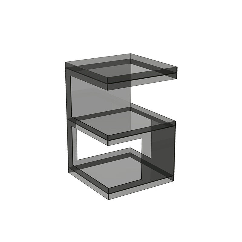 Minimalist Acrylic 3-Tier Square End Table
