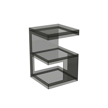 Minimalist Acrylic 3-Tier Square End Table
