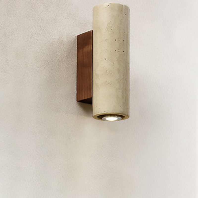 Japanese Wabi-Sabi Yellow Travertine Wall Sconce