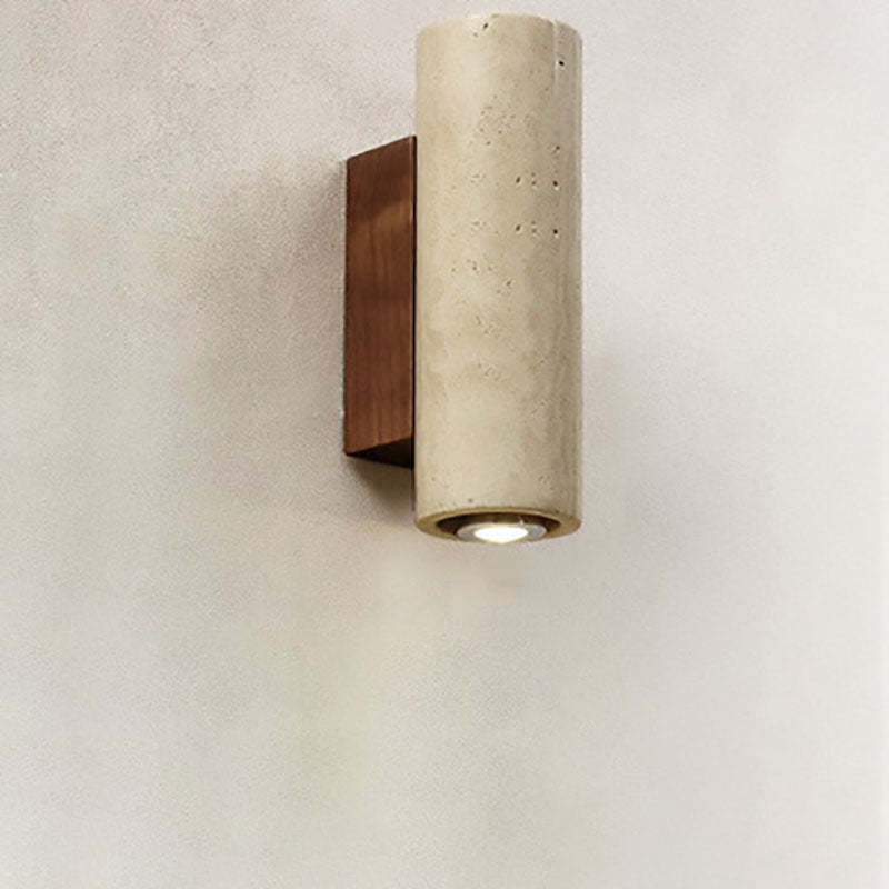 Japanese Wabi-Sabi Yellow Travertine Wall Sconce