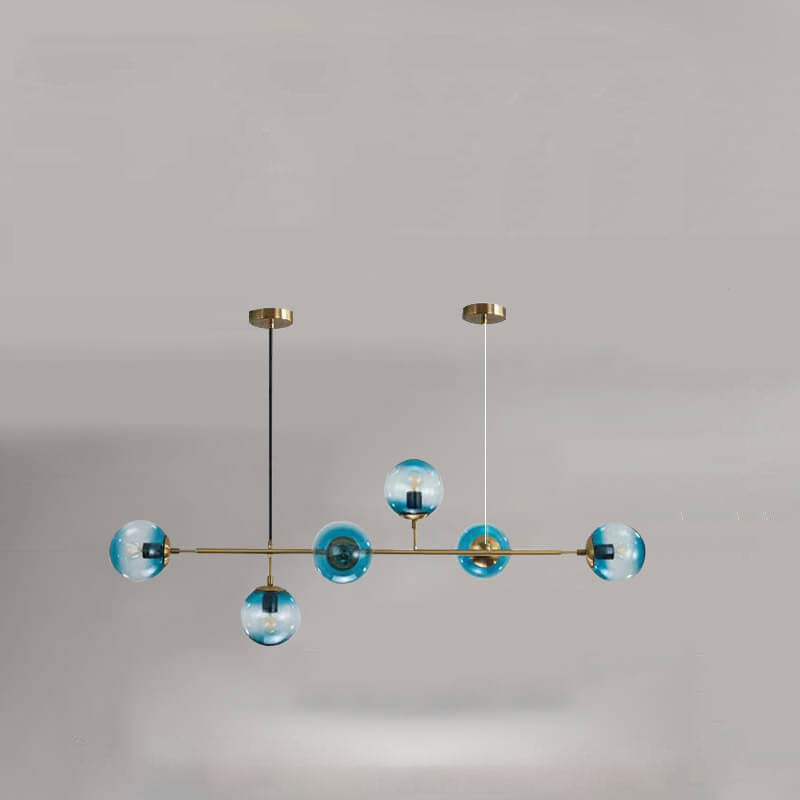 Nordic Colorful Orb Glass Island Chandelier