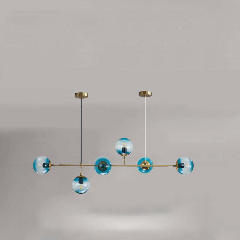 Nordic Colorful Orb Glass Island Chandelier