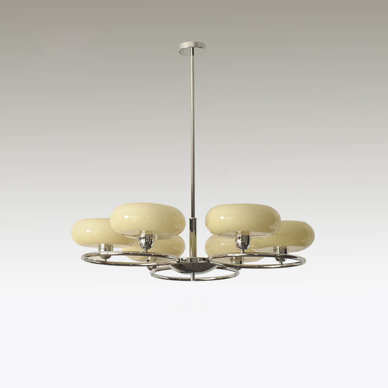 Lighom modern circle glass iron linen chandeliers