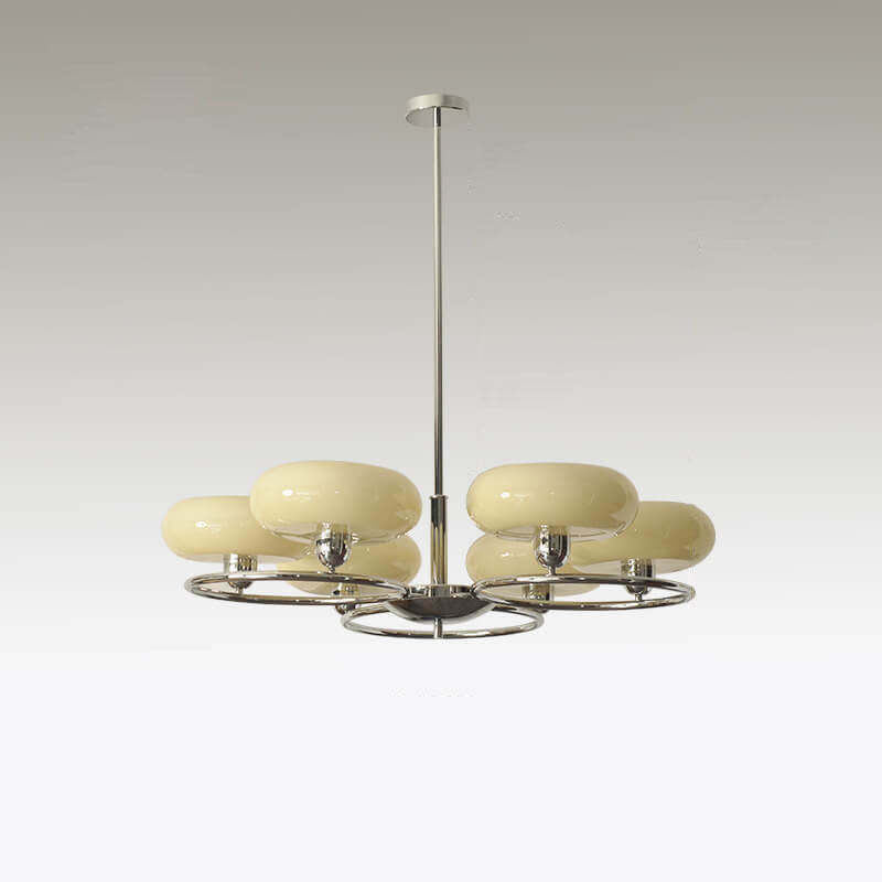 Lighom modern circle glass iron linen chandeliers