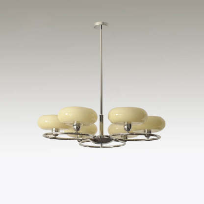 Lighom modern circle glass iron linen chandeliers