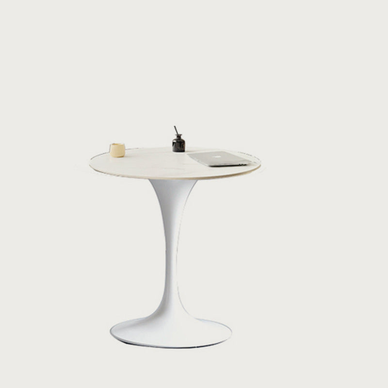 Minimalist Round Slate Wood Coffee Table