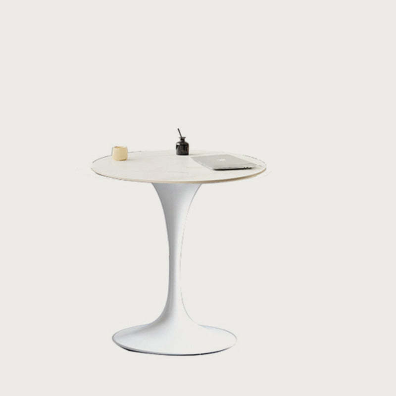 Minimalist Round Slate Wood Coffee Table
