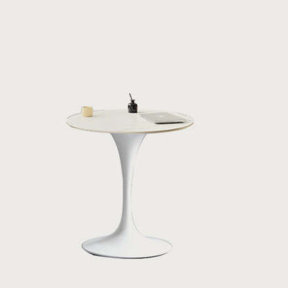 Minimalist Round Slate Wood Coffee Table