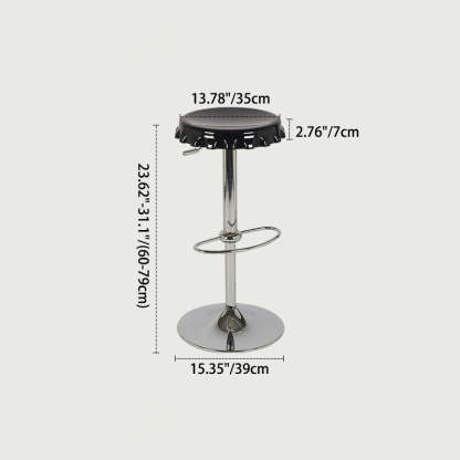 Contemporary Beer Bottle Cap Plastic Swivel Bar Stool — With Caster / Red