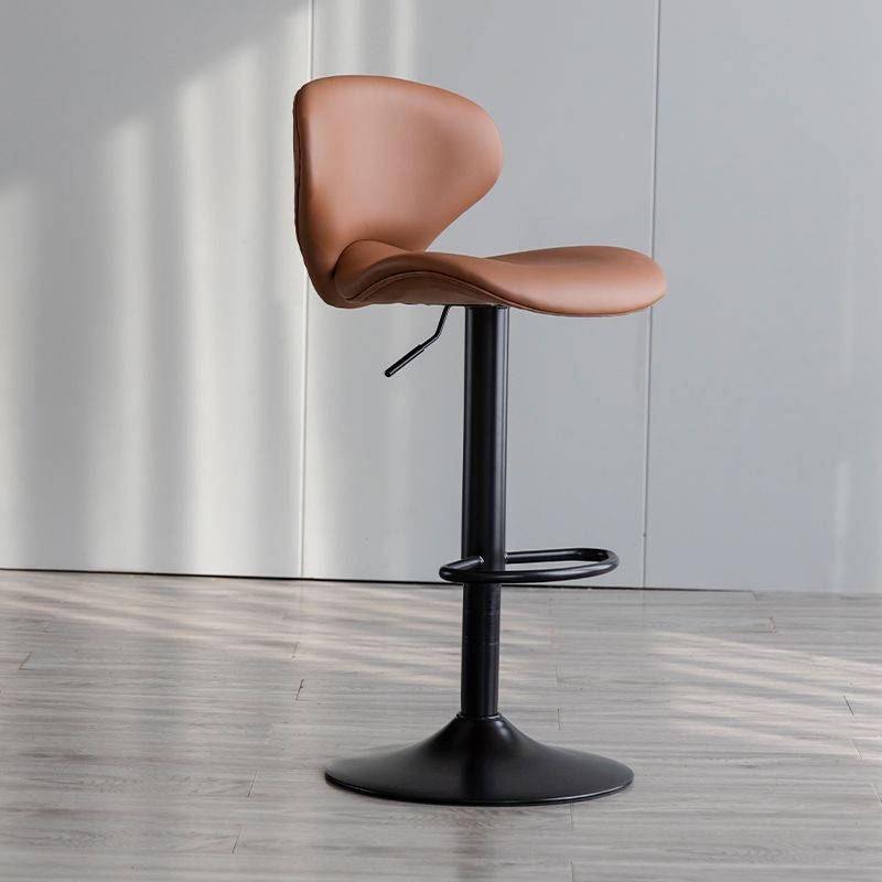 Curved PU Leather Swivel Bar Stool