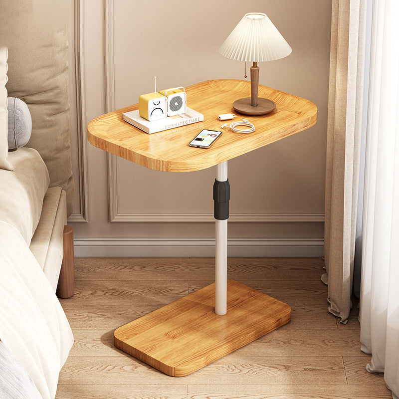 Minimalist Rectangular Panel End Table — Original Wood Color