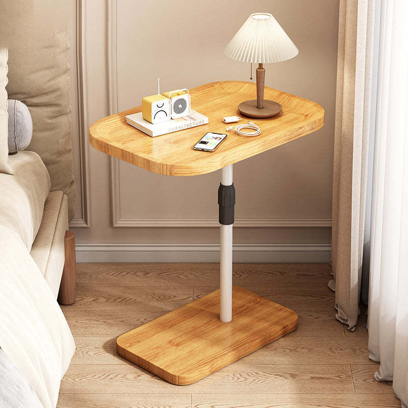 Minimalist Rectangular Panel End Table — Original Wood Color