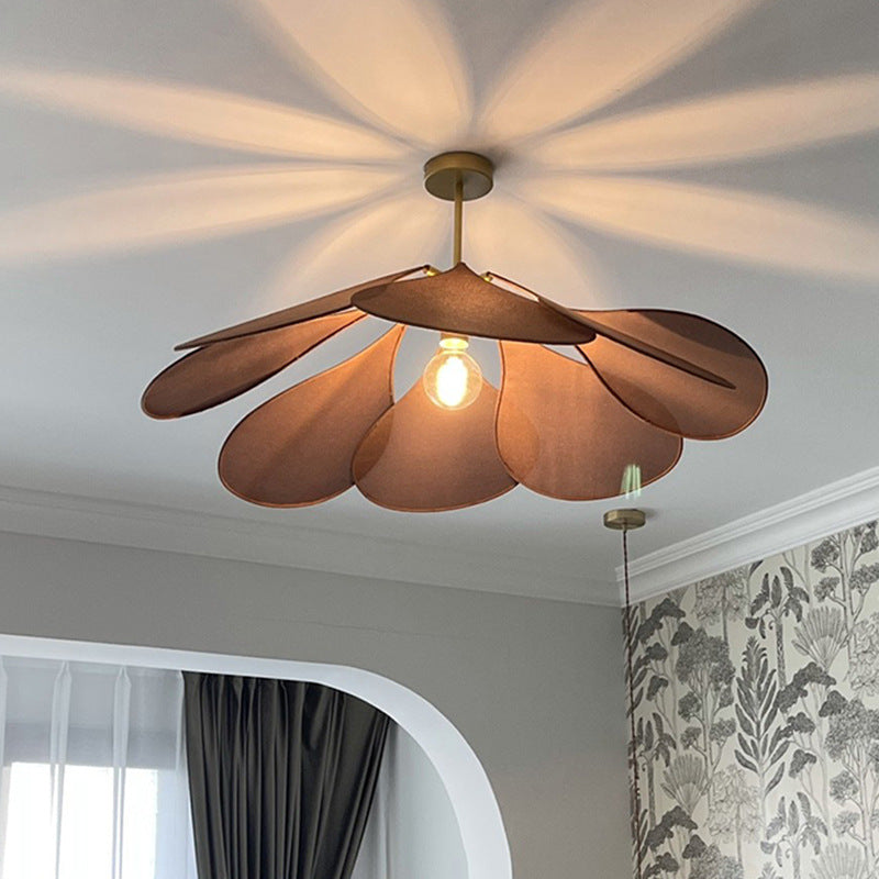 Contemporary Boho Petal Fabric Pendant Light
