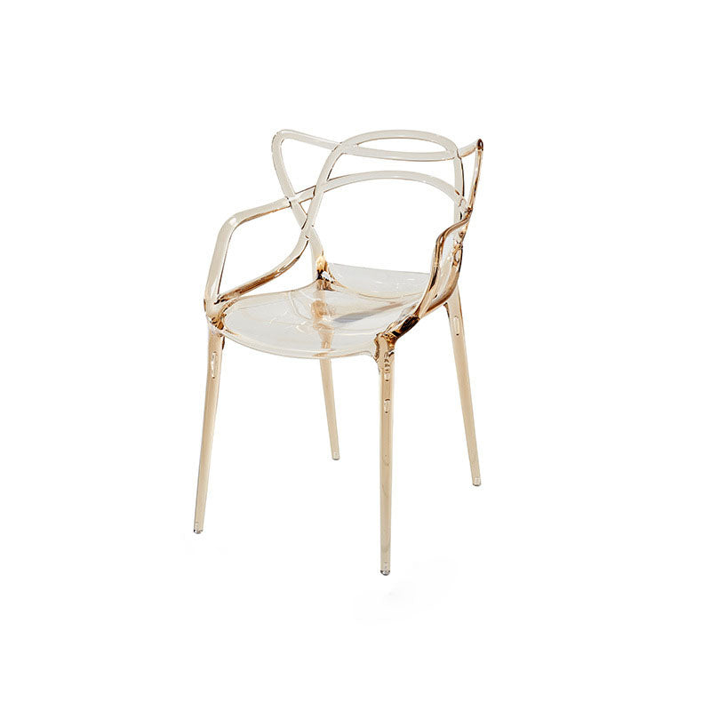 Contemporary Curved Plastic Acrylic Dining Chair