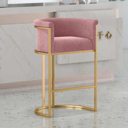 Nordic Half-Round Velvet Metal Armchair