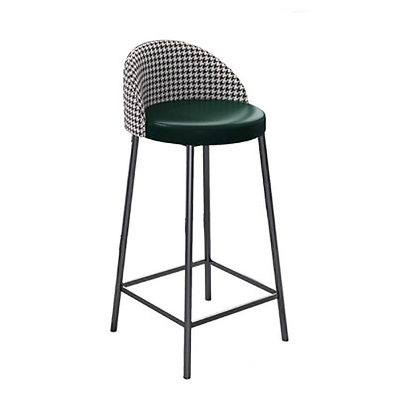 Scandinavian Round PU Leather Iron Bar Stool