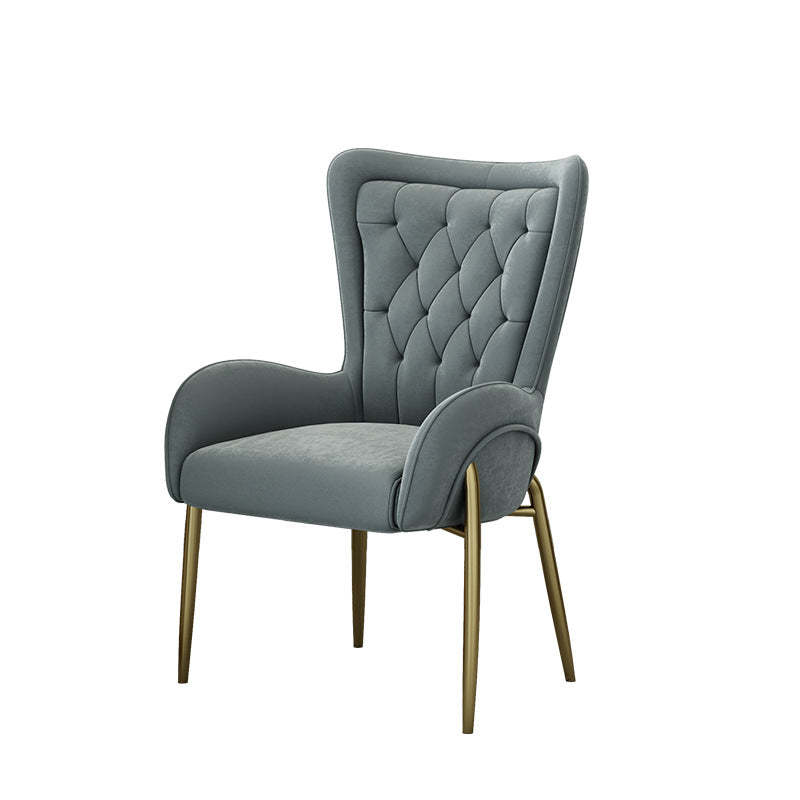 Modern Curved PU Leather Velvet Dining Chair