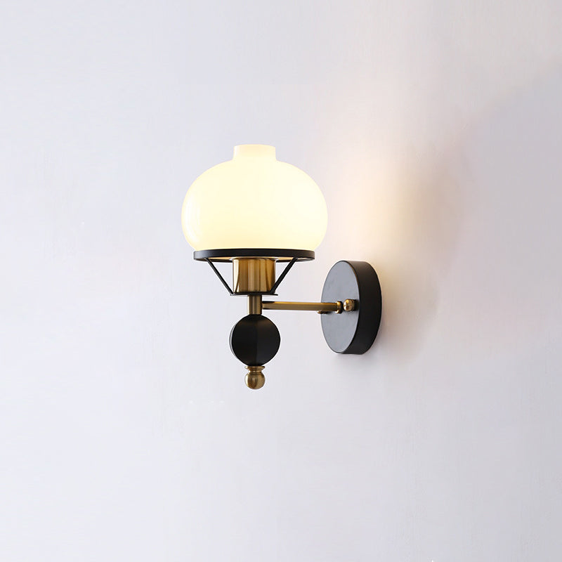 French Geometric Circle Glass Iron Sconce