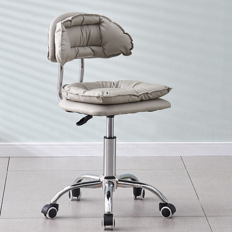 Minimalist Leather Metal Bar Stool With Backrest Adjustable