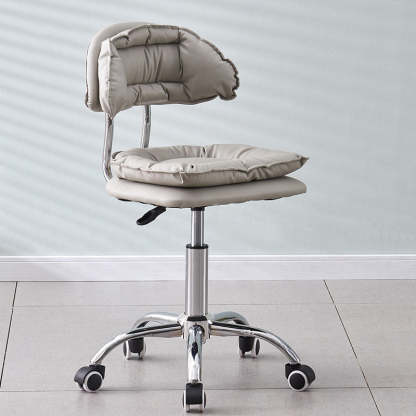 Minimalist Leather Metal Bar Stool With Backrest Adjustable