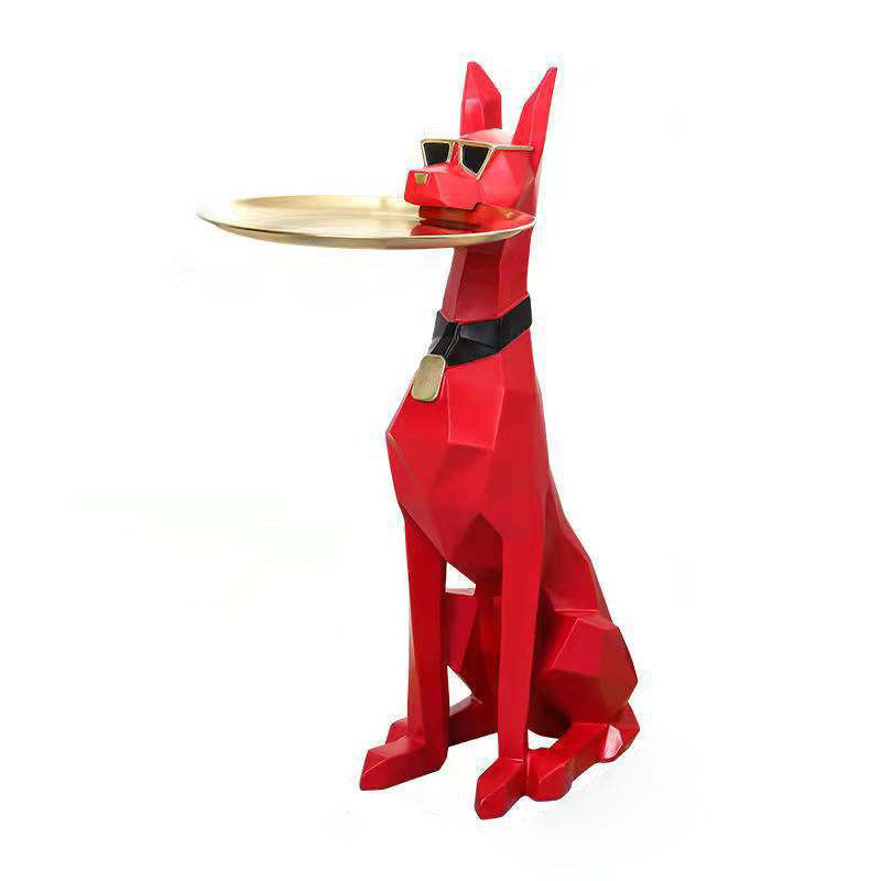 Modern Art Deco Dog Resin Tray Side Table