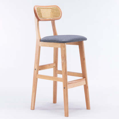 Minimalist PU Leather Open-Back Counter Stool