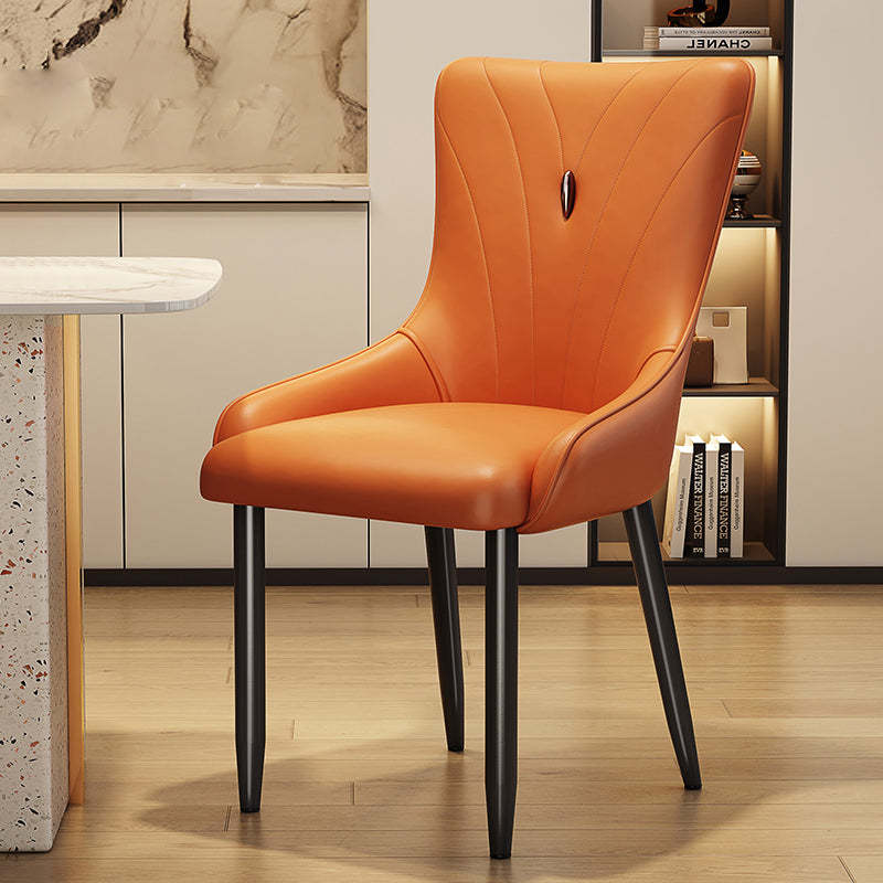 Scandinavian Leather Steel Latex Dining Chair