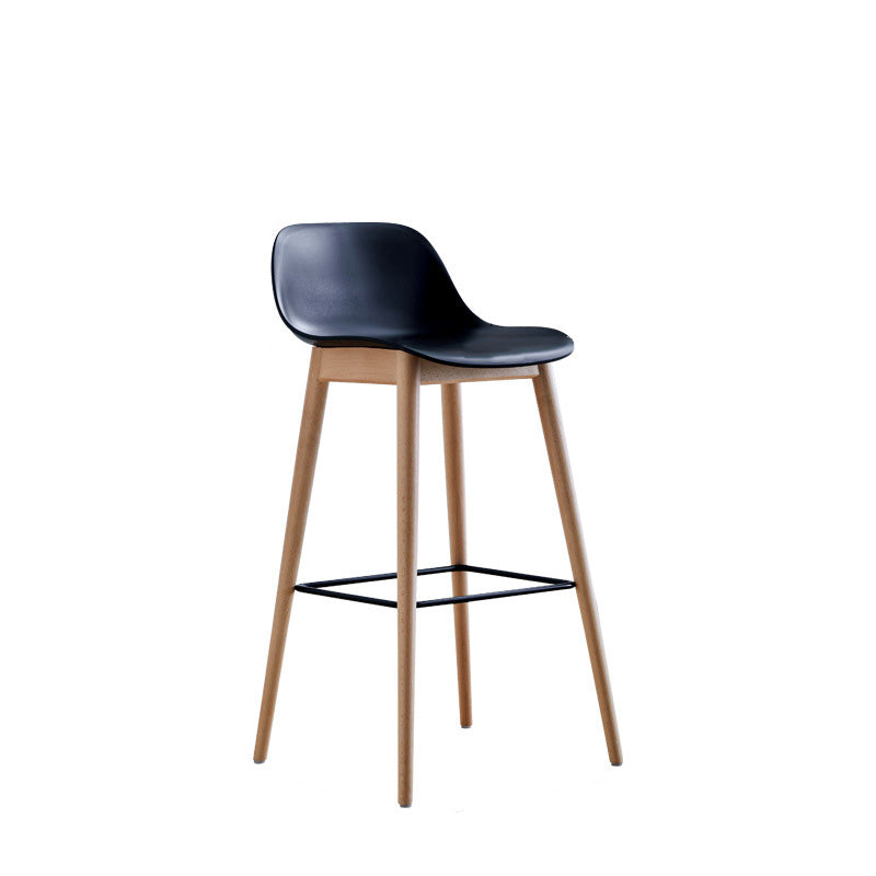 Nordic Wood Metal Bar Stool