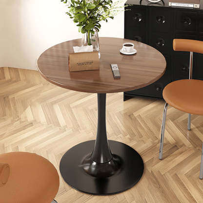 Modern Faux Wood Grain Steel End Table