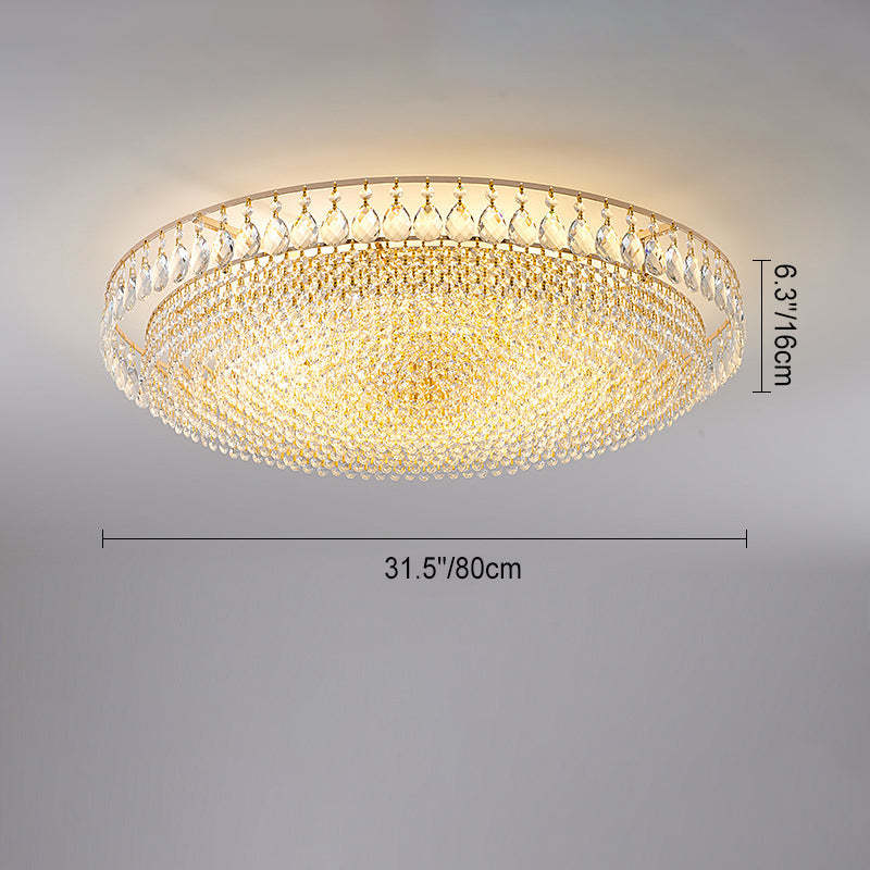 Modern Circle Iron Crystal 4/6/8/10-Light Flush Mount — 110V-120V For US/CA