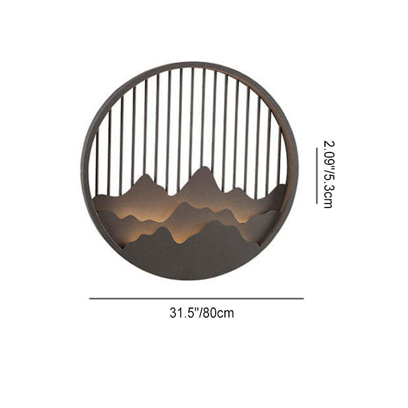 Chinese Modern Mountain Outdoor Wall Light — Warm Light (3000K) / 220V-240V For UK/AU